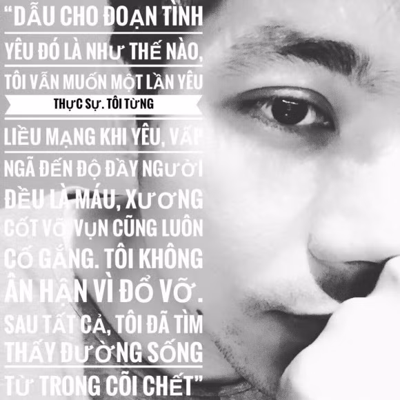 Tim chia sẻ đầy tâm trạng: "Tôi từng liều mạng khi yêu... Tôi không ân hận vì đổ vỡ".