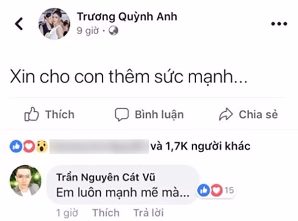 Tim động viên bà xã Trương Quỳnh Anh.