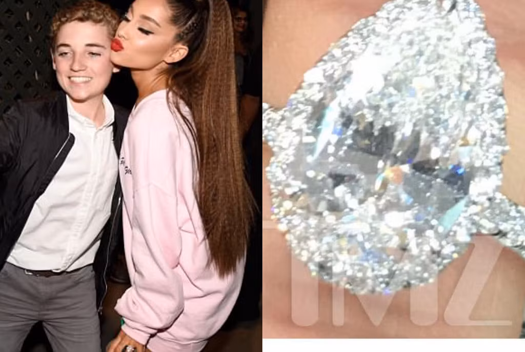 Cận cảnh chiếc nhẫn kim cương đắt đỏ mà Pete Davidson dành tặng Ariana Grande. Ảnh: TMZ