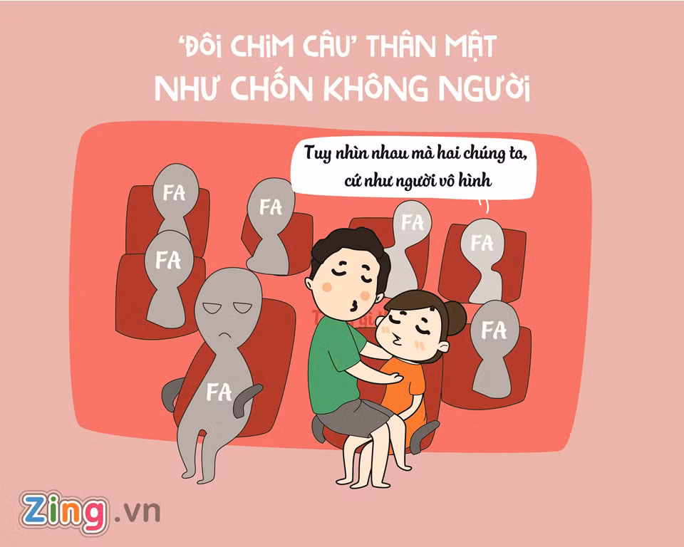 Không ai muốn bị làm phiền hay chứng kiến cảnh tượng hai người yêu nhau có hành động thân mật đến mức lố bịch, "chướng tai gai mắt" khi đi xem phim rạp. Rạp chiếu phim là nơi công cộng, bởi vậy cư xử lịch sự là tôn trọng bản thân và người khác.