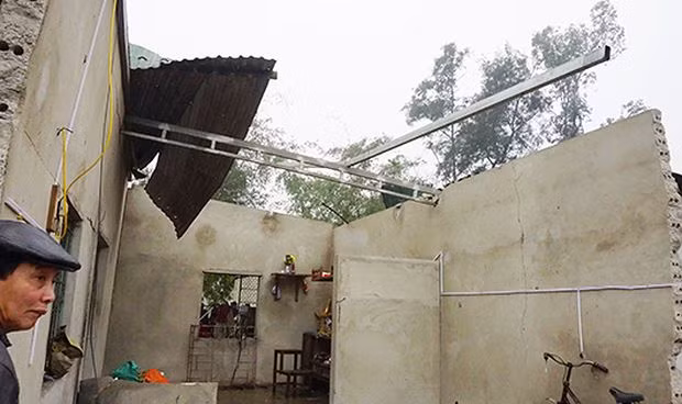 Hiện trường ngôi nhà ông Hường nơi xảy ra vụ nổ lớn.