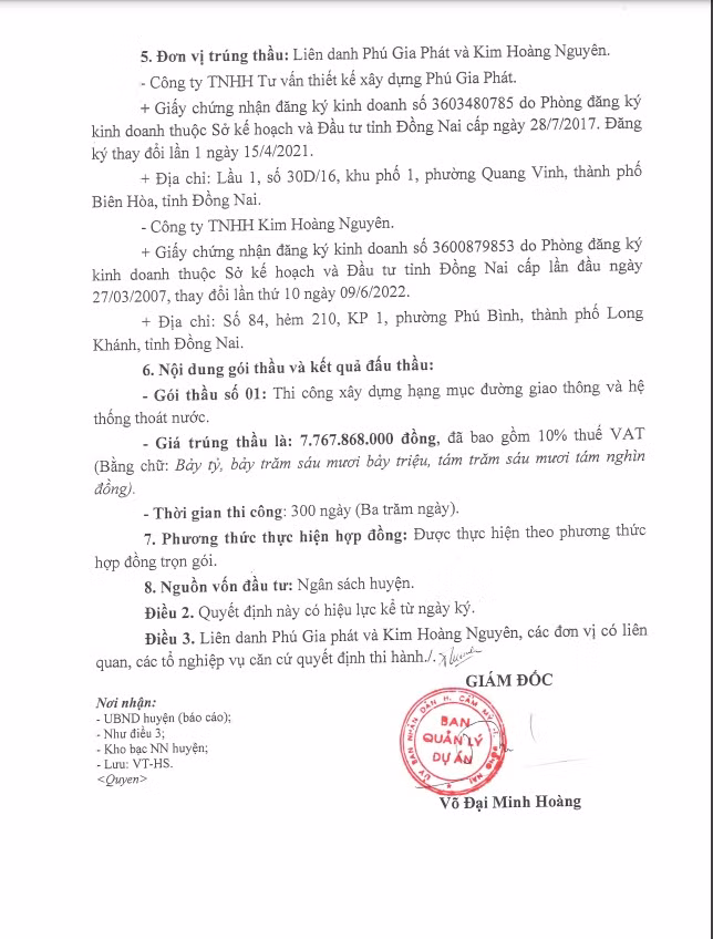 Đồng Nai: Liên danh 2 nhà thầu trúng gói làm đường gần 8 tỷ tại Cẩm Mỹ - Hình 2 Dong Nai: Lien danh 2 nha thau trung goi lam duong gan 8 ty tai Cam My-Hinh-2