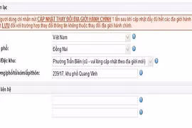 Hướng dẫn cập nhật địa chỉ DN theo đơn vị hành chính TP. Đồng Nai mới