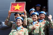 Nữ chiến sĩ thuộc lực lượng gìn giữ hòa bình Liên hợp quốc. Ảnh: An Nhiên/Báo ĐBND.