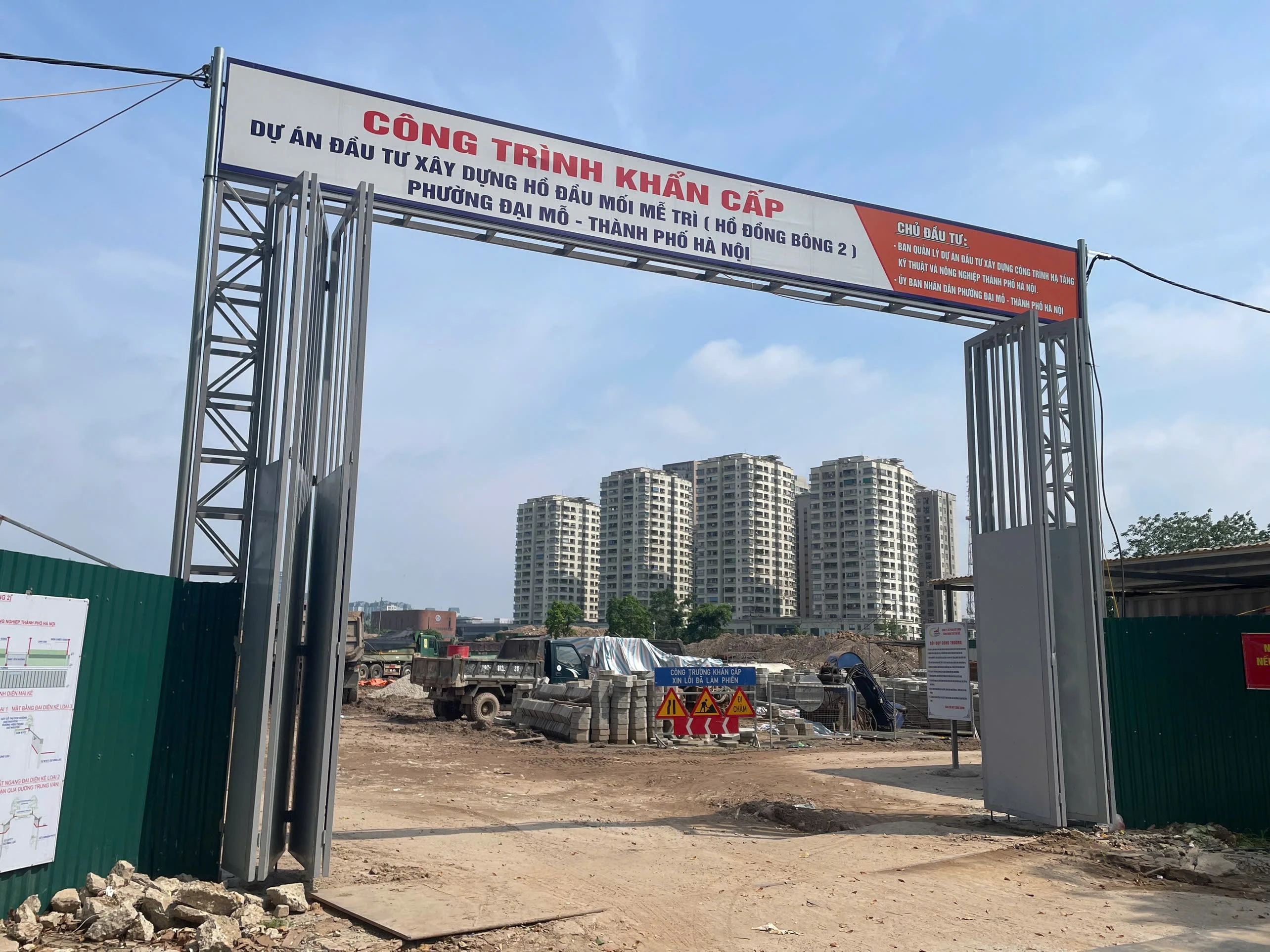 Dự án hồ điều hòa Mễ Trì chạy đua tiến độ trước mùa mưa