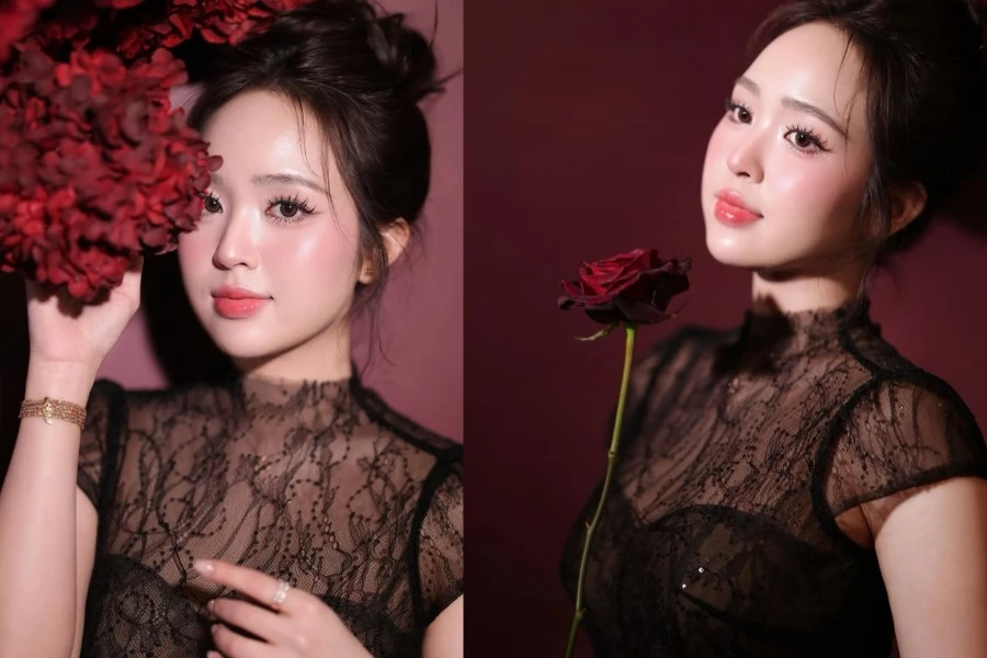 'Lên đồ' đi ăn cưới, Lê Phương Anh chiếm trọn spotlight với nhan sắc đằm thắm