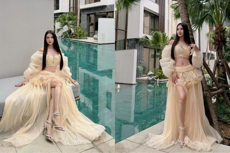 ‘Phú bà’ Ngọc Loan khoe dáng không góc chết bên hồ bơi
